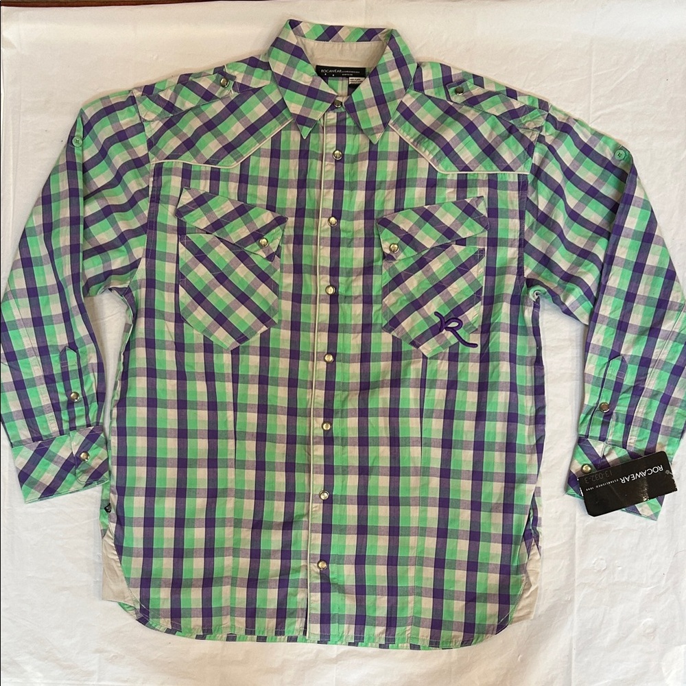 Rocawear Vibrant Plaid Button-Down Shirt